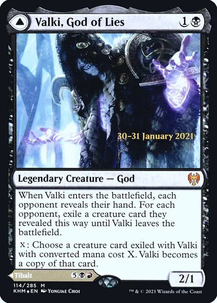 Valki, God of Lies // Tibalt, Cosmic Impostor, Magic card PKHM 114s — Kaldheim Promos set