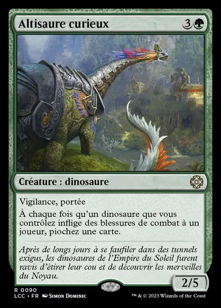 Altisaure curieux, carte Magic LCC 90 — extension The Lost Caverns of Ixalan Commander