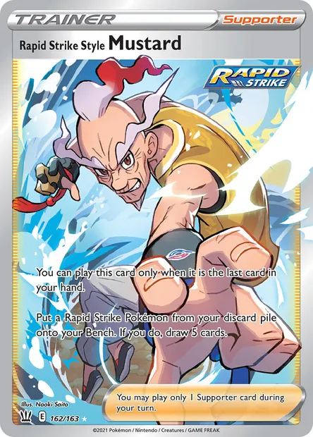 Rapid Strike Style Mustard, Pokémon card BST 162 — Battle Styles set