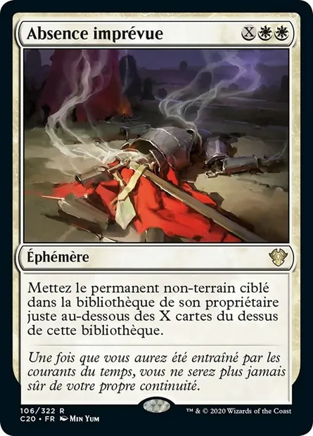 Absence imprévue, carte Magic C20 106 — extension Commander 2020