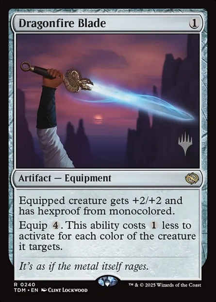 Dragonfire Blade, Magic card PTDM 240p — Tarkir: Dragonstorm Promos set
