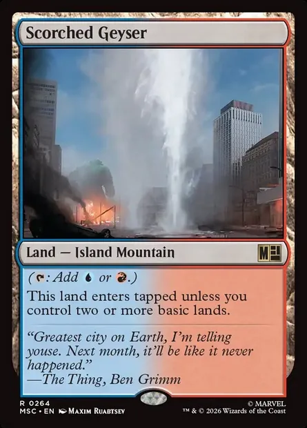 Scorched Geyser, Magic card MSC 264 — Marvel Super Heroes Commander set