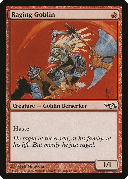 Raging Goblin, Magic card DD1 47 — Duel Decks: Elves vs. Goblins set