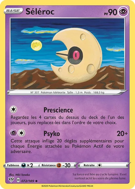 Séléroc, carte Pokémon DAA 72 — extension Ténèbres Embrasées
