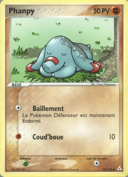 Phanpy, carte Pokémon HP 75 — extension EX Fantômes Holon