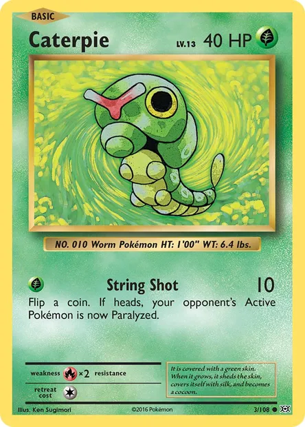 Caterpie, Pokémon card EVO 3 — Evolutions set