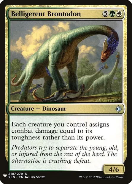 Belligerent Brontodon, Magic card PLST XLN-218 — The List set