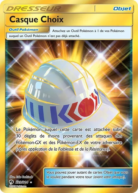 Casque Choix, carte Pokémon LOT 229 — extension Tonnerre Perdu