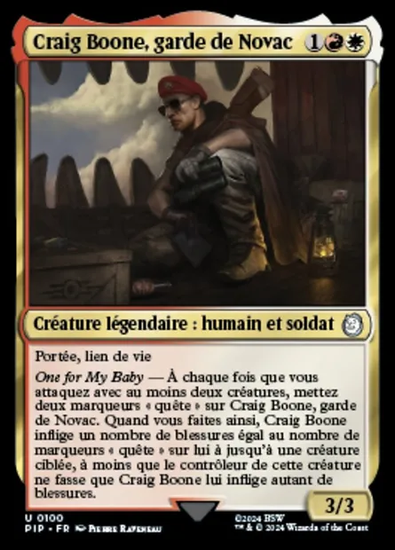 Craig Boone, garde de Novac, carte Magic PIP 100 — extension Fallout
