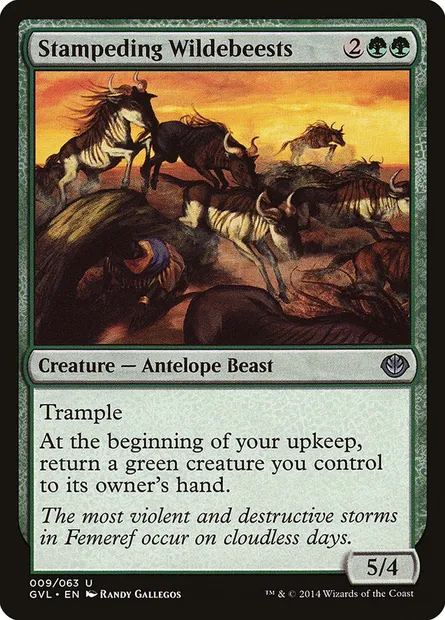 Stampeding Wildebeests, Magic card GVL 9 — Duel Decks Anthology: Garruk vs. Liliana set