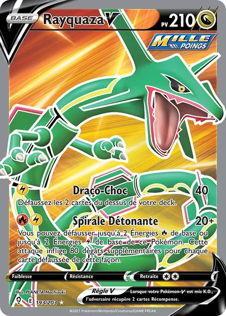 Rayquaza V, carte Pokémon EVS 193 — extension Évolution Céleste