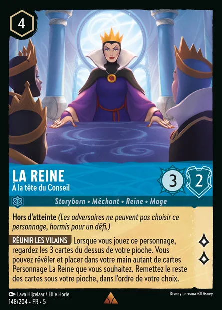 La Reine - À la tête du Conseil, carte Disney Lorcana CH5-148 — extension Ciel Scintillant