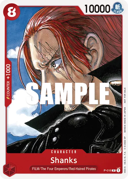 Shanks, One Piece card P-016 — Promotion card set