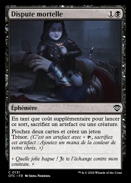 Dispute mortelle, carte Magic OTC 131 — extension Outlaws of Thunder Junction Commander