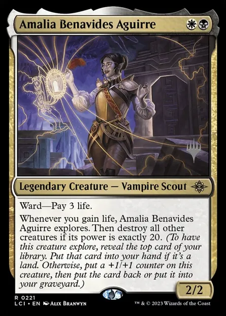 Amalia Benavides Aguirre, carte Magic PLCI 221p — extension The Lost Caverns of Ixalan Promos