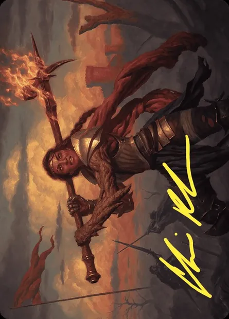 Imodane, the Pyrohammer // Imodane, the Pyrohammer, carte Magic AWOE 18 — extension Wilds of Eldraine Art Series