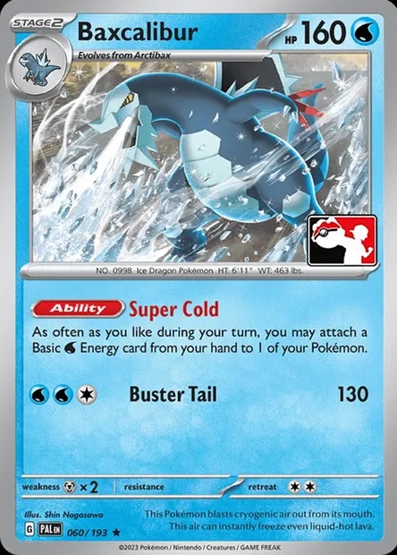 Baxcalibur, Pokémon card PPS 060-3 — Play! Pokémon Prize Pack Series set