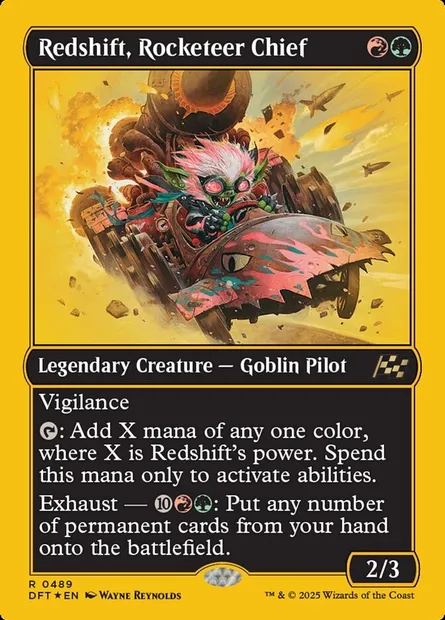 Redshift, Rocketeer Chief, Magic card DFT 489 — Aetherdrift set