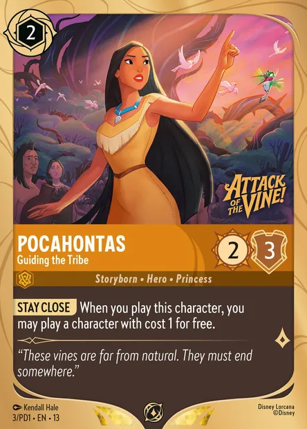 Pocahontas - Guiding the Tribe, Disney Lorcana card PD1-003 — PD1 set