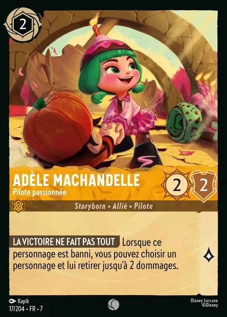 Adèle Machandelle - Pilote passionnée, carte Disney Lorcana CH7-017 — extension L'île d'Archazia