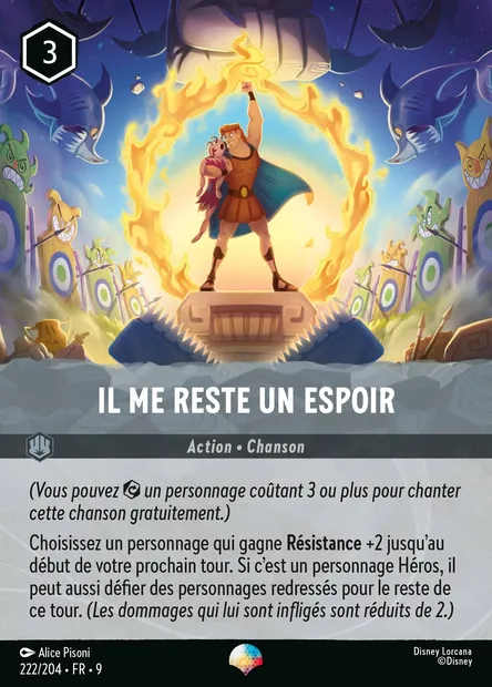 Il me reste un espoir, carte Disney Lorcana CH9-222 — extension Fabuleux