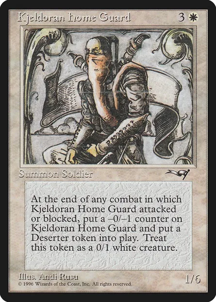 Milice du Kjeldor, carte Magic ALL 8 — extension Alliances