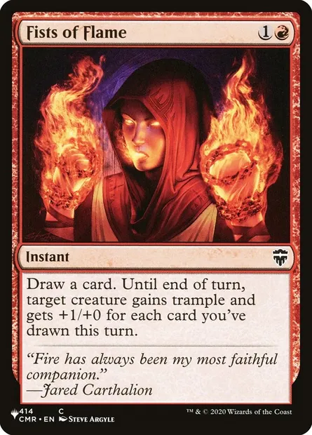 Poings de flammes, carte Magic PLST CMR-414 — extension The List