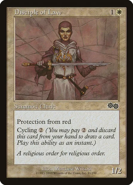Disciple of Law, Magic card USG 11 — Urza's Saga set