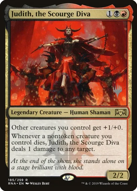 Judith, diva du fléau, carte Magic PRNA 185p — extension Ravnica Allegiance Promos
