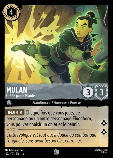 Mulan - Créée par la Plante, carte Disney Lorcana CH13-192 — extension Invasion Epineuse!