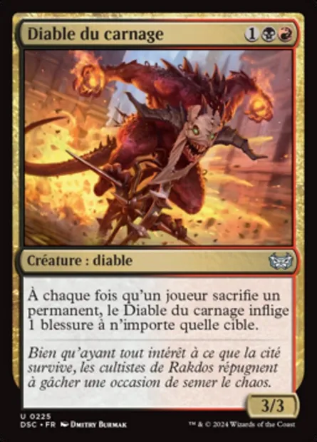 Diable du carnage, carte Magic DSC 225 — extension Duskmourn: House of Horror Commander