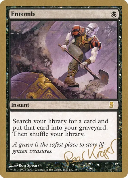 Ensevelissement, carte Magic WC03 pk132 — extension World Championship Decks 2003