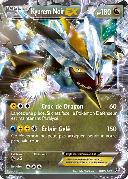 Kyurem Noir-EX, carte Pokémon LTR 100 — extension Legendary Treasures