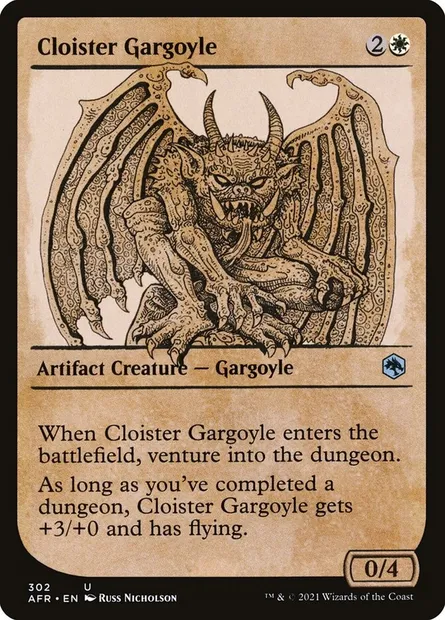 Cloister Gargoyle, Magic card AFR 302 — Adventures in the Forgotten Realms set