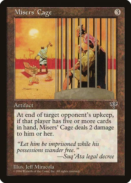 Misers' Cage, Magic card MIR 311 — Mirage set