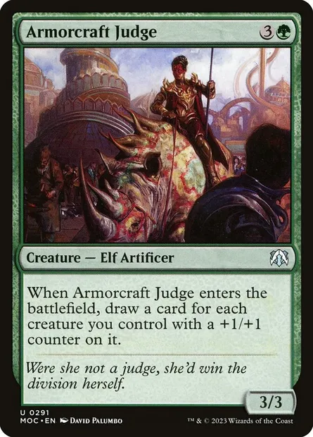 Armorcraft Judge, Magic card MOC 291 — March of the Machine Commander set