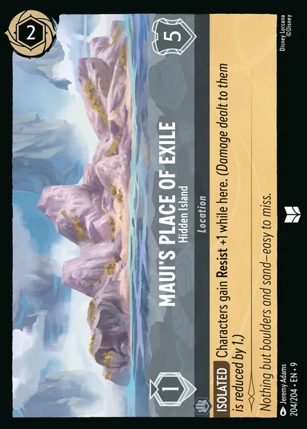 Maui's Place of Exile - Hidden Island, Disney Lorcana card CH9-204 — Fabled set