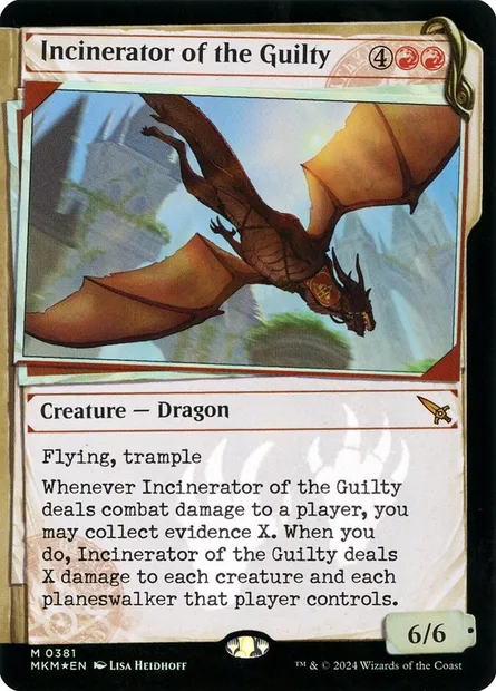 Incinerator of the Guilty, Magic card MKM 381 — Murders at Karlov Manor set