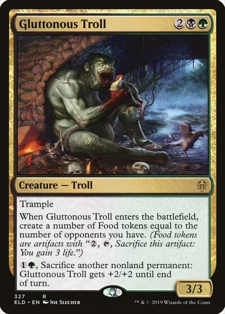 Gluttonous Troll, Magic card ELD 327 — Throne of Eldraine set