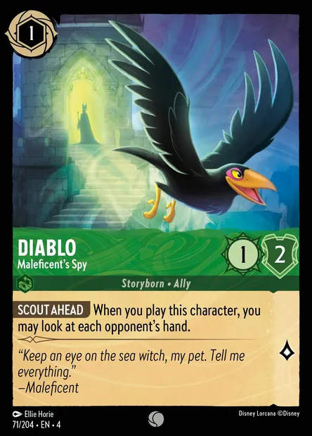 Diablo - Maleficent's Spy, Disney Lorcana card CH4-071 — Ursula's Return set