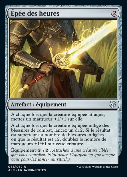 Épée des heures, carte Magic AFC 61 — extension Forgotten Realms Commander