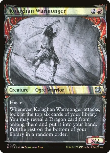 Kolaghan Warmonger, Magic card MAT 201 — March of the Machine: The Aftermath set