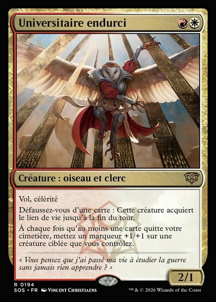 Universitaire endurci, carte Magic SOS 194 — extension Secrets of Strixhaven