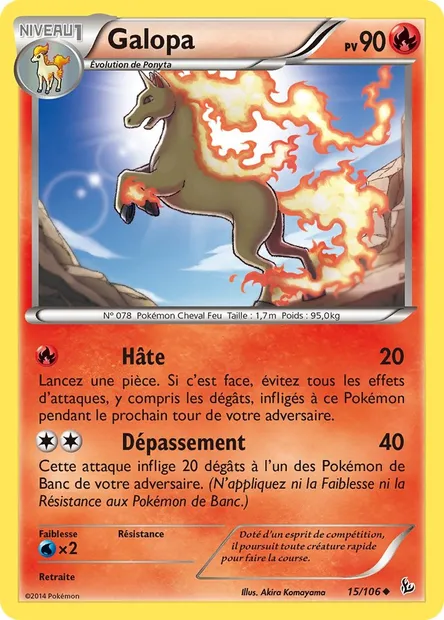Galopa, carte Pokémon FLF 15 — extension Étincelles