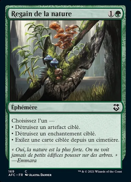 Regain de la nature, carte Magic AFC 169 — extension Forgotten Realms Commander