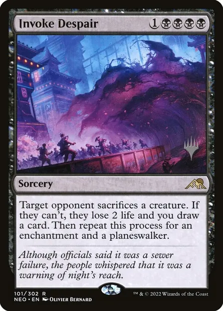 Invocation du désespoir, carte Magic PNEO 101p — extension Kamigawa: Neon Dynasty Promos