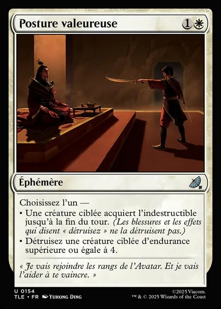 Posture valeureuse, carte Magic TLE 154 — extension Avatar: The Last Airbender Eternal