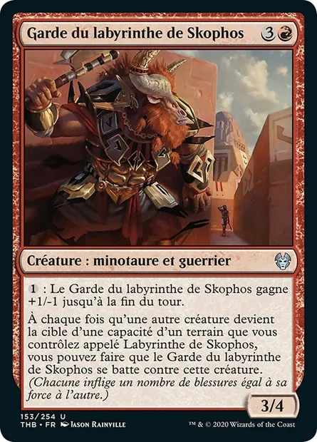 Garde du labyrinthe de Skophos, carte Magic THB 153 — extension Theros Beyond Death