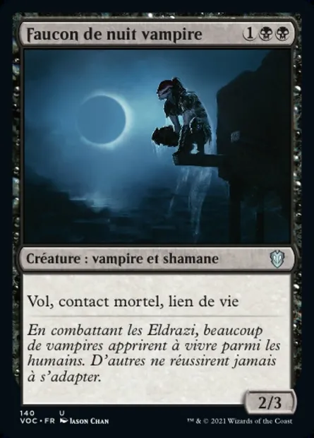 Faucon de nuit vampire, carte Magic VOC 140 — extension Crimson Vow Commander