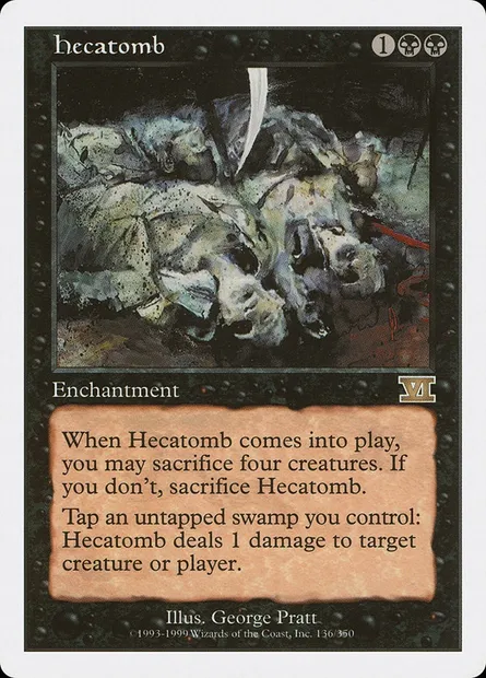 Hécatombe, carte Magic 6ED 136 — extension Classic Sixth Edition